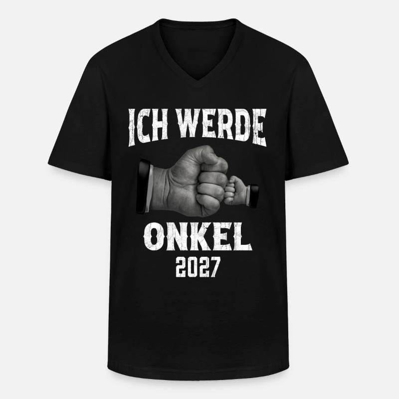 Ich werde Onkel 2027 - Männer-T-Shirt mit V-Ausschnitt - Schwarz