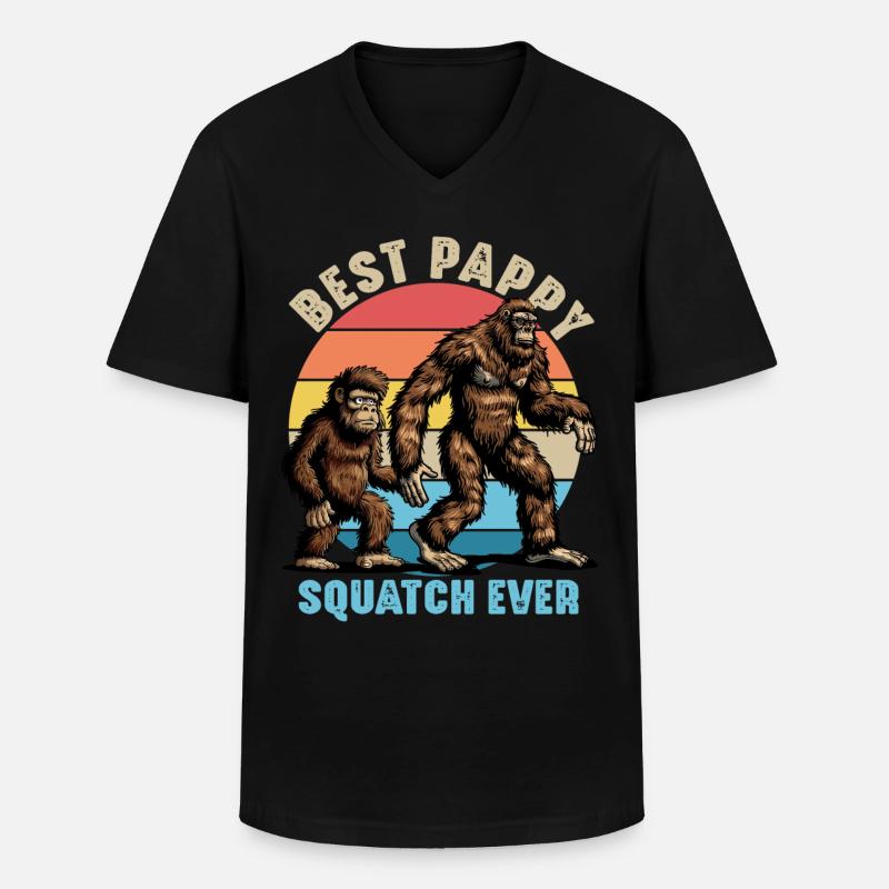 Best Pappy Squatch Ever - Men's V-Neck T-Shirt - black