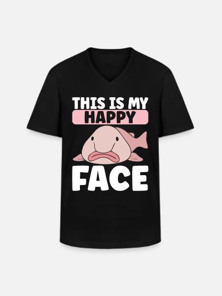 Cute Blob Fish Ugly Fish - Men's V-Neck T-Shirt - black