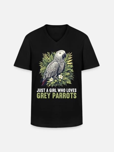 African grey parrots - Men's V-Neck T-Shirt - black