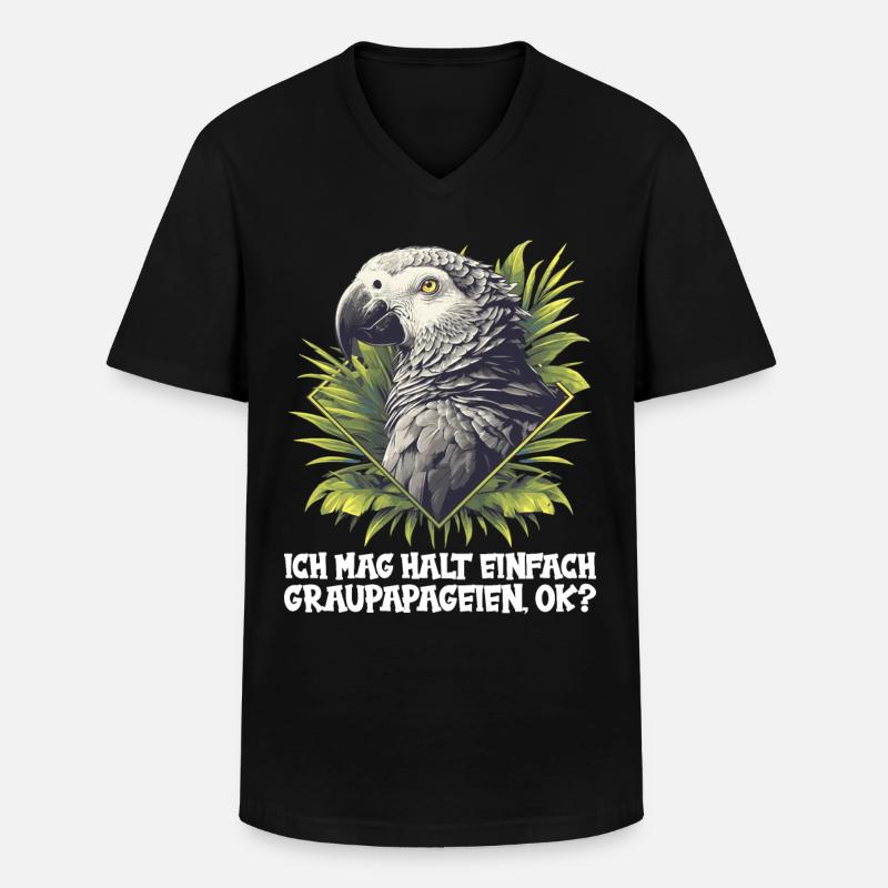 Graupapageien Graupapagei - Männer-T-Shirt mit V-Ausschnitt - Schwarz