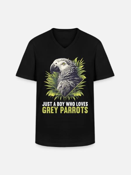 African grey parrots - Men's V-Neck T-Shirt - black