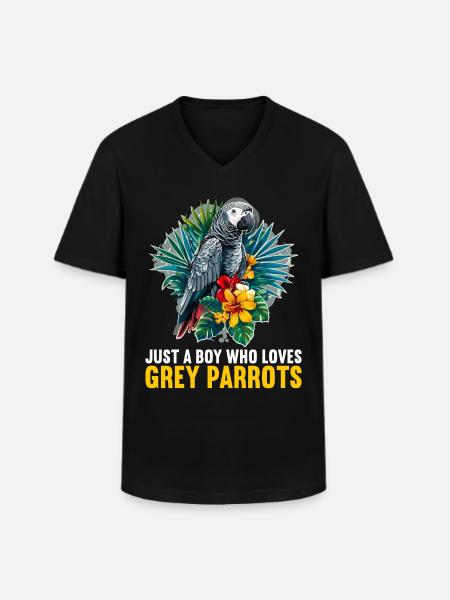 African grey parrots - Men's V-Neck T-Shirt - black
