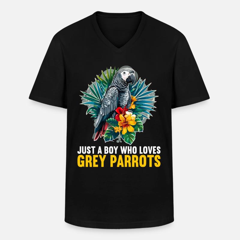Graupapageien Graupapagei - Männer-T-Shirt mit V-Ausschnitt - Schwarz