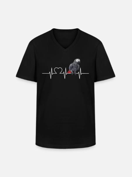 African grey parrots - Men's V-Neck T-Shirt - black