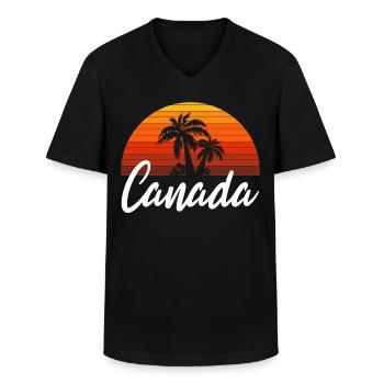 Canada - T-shirt col V Homme - noir - Devant - AI Model Male 178 dark (178cm)