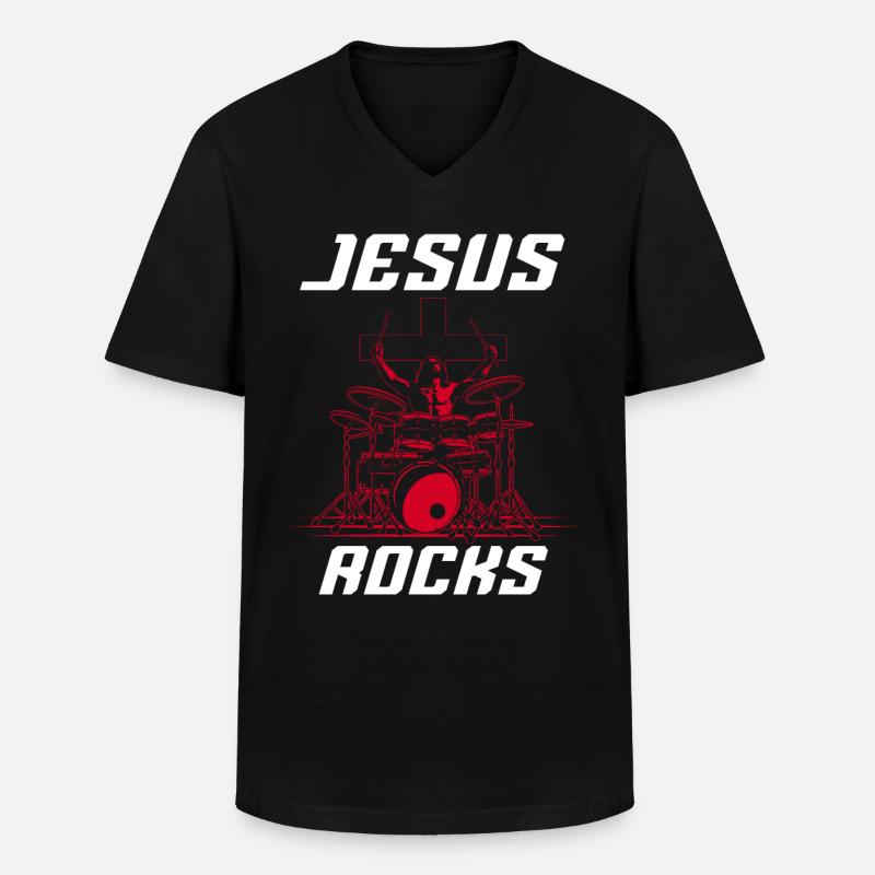 Drums Drummers Drummers - Men's V-Neck T-Shirt - black