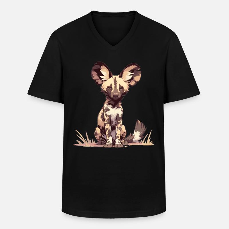 Wildhunde Wildhund - Männer-T-Shirt mit V-Ausschnitt - Schwarz