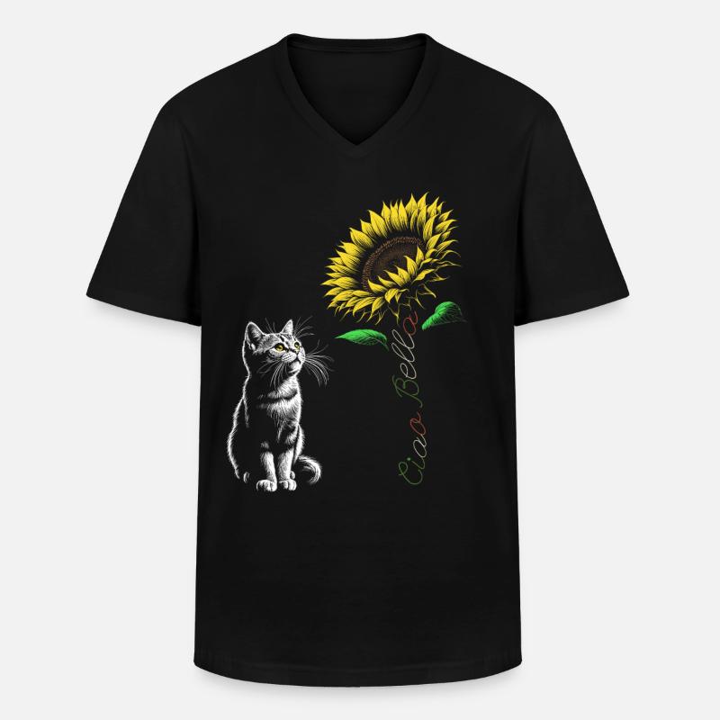 Ciao Bella - Männer-T-Shirt mit V-Ausschnitt - Schwarz