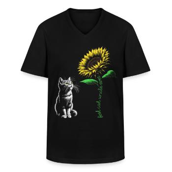 Best Cat Uncle Ever - Men's V-Neck T-Shirt - black - Front - AI Model Male 178 dark (178cm)
