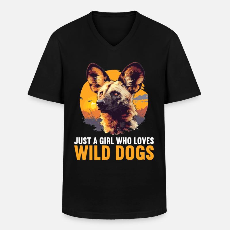 Wildhunde Wildhund - Männer-T-Shirt mit V-Ausschnitt - Schwarz