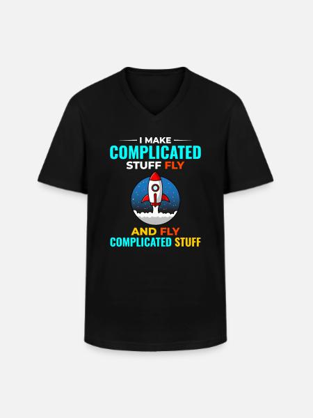Aerospace Engineer Astronautical Rocket Scientist - Men's V-Neck T-Shirt - black