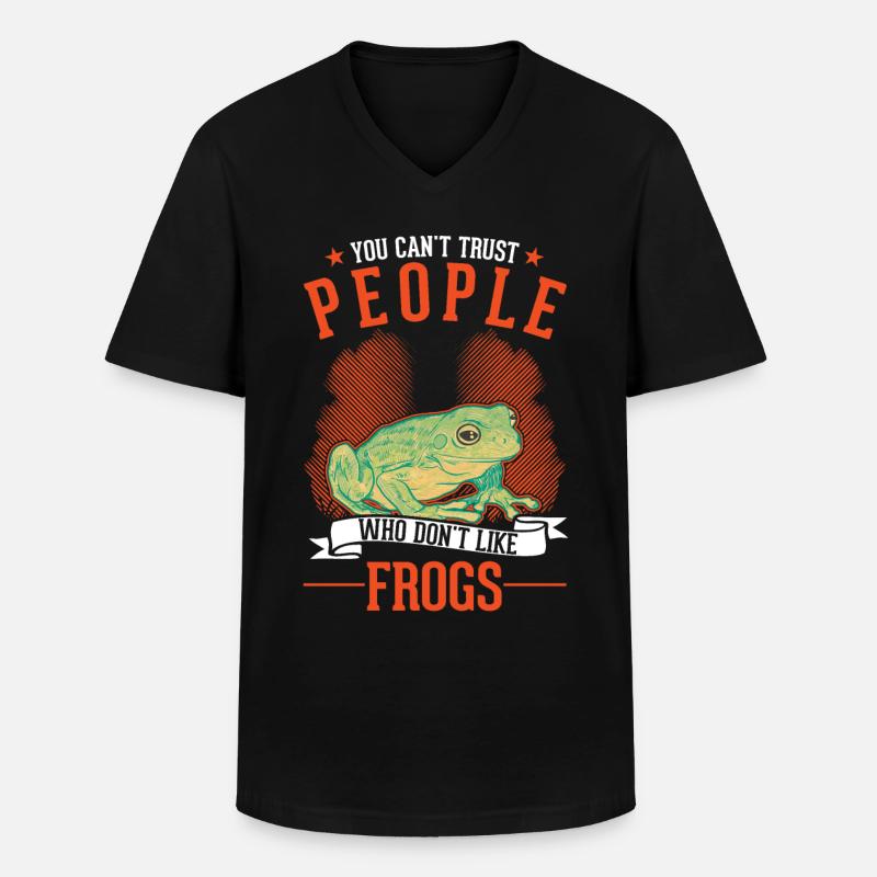 Frosch Geschenk Laubfrosch - Männer-T-Shirt mit V-Ausschnitt - Schwarz