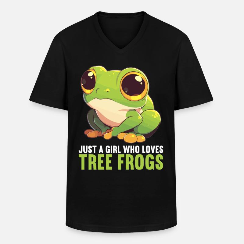 Tree Frog Baumfrösche Baumfrosch - Männer-T-Shirt mit V-Ausschnitt - Schwarz