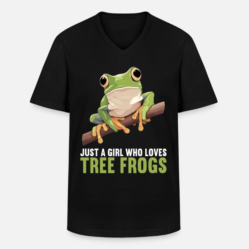 Tree Frog Baumfrösche Baumfrosch - Männer-T-Shirt mit V-Ausschnitt - Schwarz