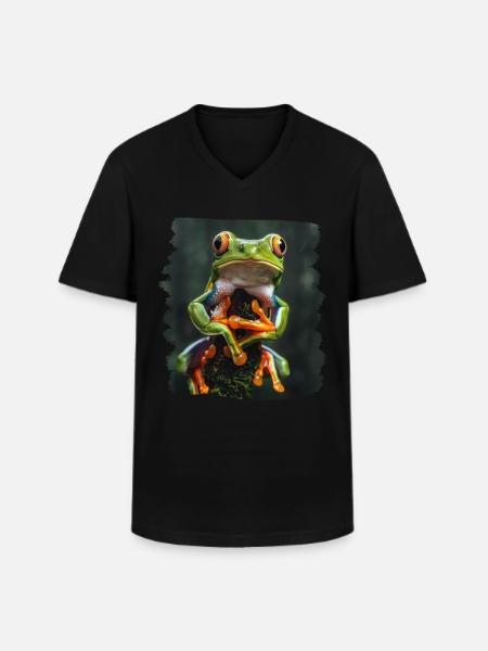Tree Frog Baumfrösche Baumfrosch - Men's V-Neck T-Shirt - black