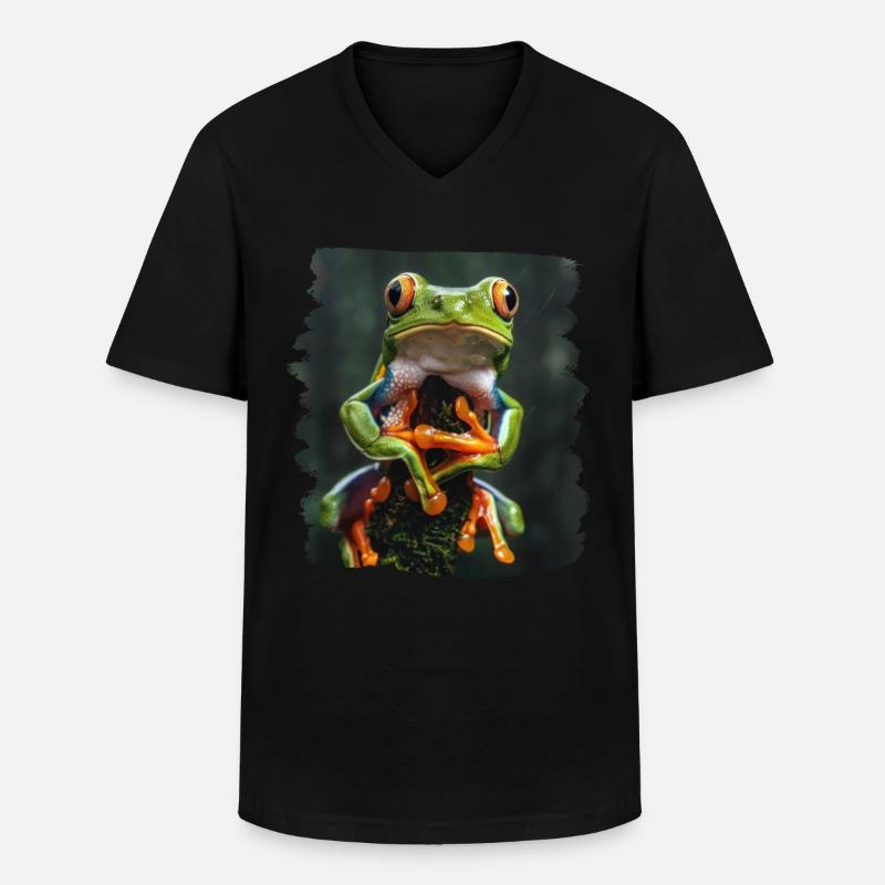 Tree Frog Baumfrösche Baumfrosch - Männer-T-Shirt mit V-Ausschnitt - Schwarz