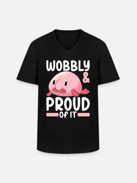 Cute Blob Fish Ugly Fish - Men's V-Neck T-Shirt - black