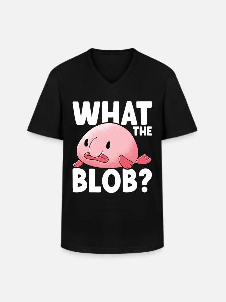 Poisson blob mignon poisson laid - T-shirt col V Homme - noir