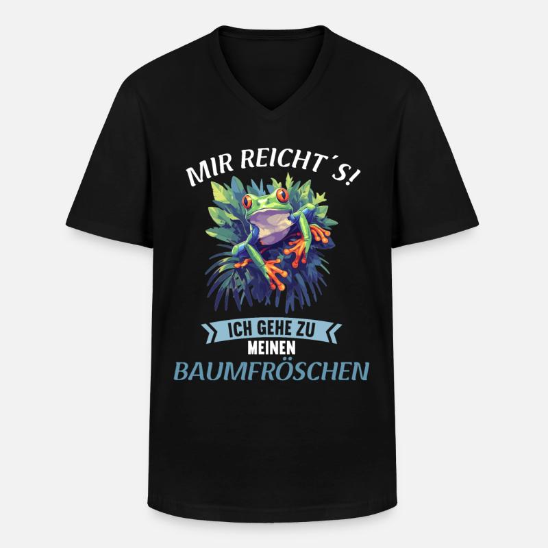 Tree Frog Baumfrösche Baumfrosch - Männer-T-Shirt mit V-Ausschnitt - Schwarz