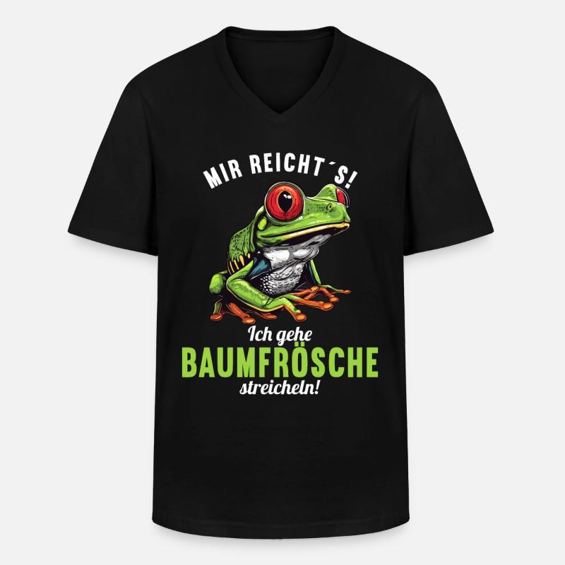 Tree Frog Baumfrösche Baumfrosch - Männer-T-Shirt mit V-Ausschnitt - Schwarz