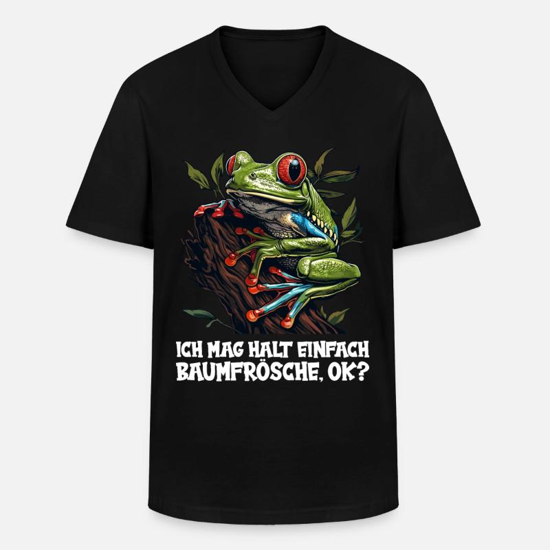 Tree Frog Baumfrösche Baumfrosch - Männer-T-Shirt mit V-Ausschnitt - Schwarz