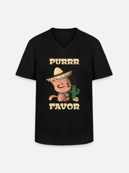 Chat mexicain mignon dicton drôle - T-shirt col V Homme - noir