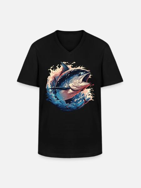 Tuna Thunfische Thunfisch - Men's V-Neck T-Shirt - black