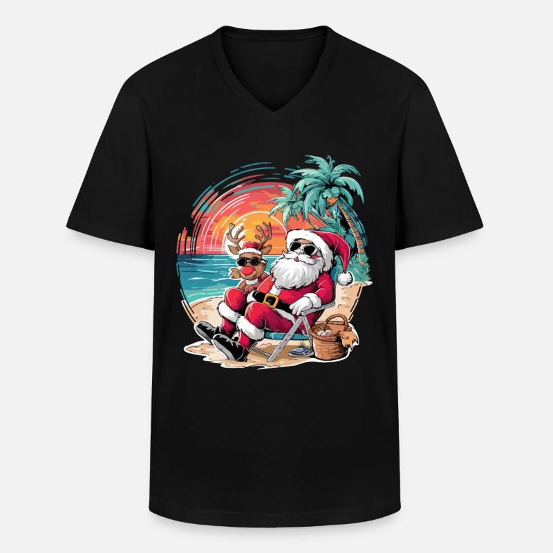 Weihnachten im Juli - Männer-T-Shirt mit V-Ausschnitt - Schwarz