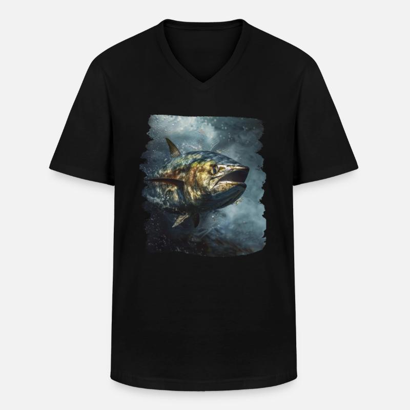 Tuna Thunfische Thunfisch - Männer-T-Shirt mit V-Ausschnitt - Schwarz