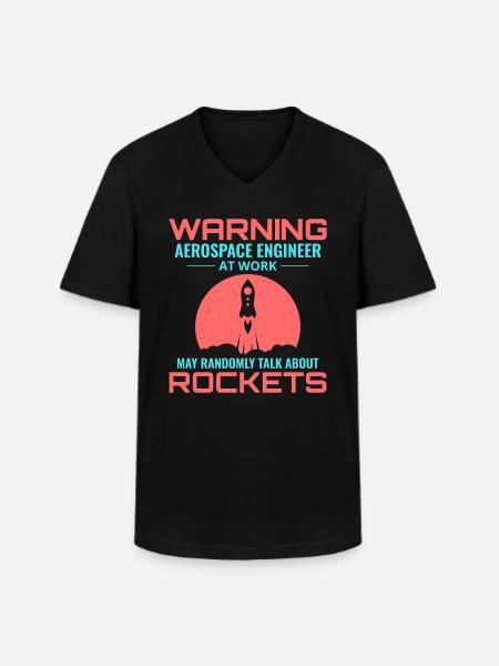 Aerospace Engineer Astronautical Rocket Scientist - Men's V-Neck T-Shirt - black