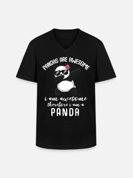 Panda Panda Bear Funny - Men's V-Neck T-Shirt - black
