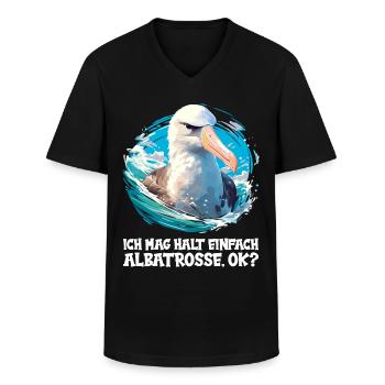 Albatross Albatrosse Albatros - Men's V-Neck T-Shirt - black - Front - AI Model Male 178 dark (178cm)