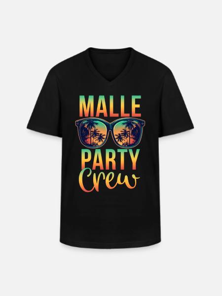 Malle Party Crew - Men's V-Neck T-Shirt - black
