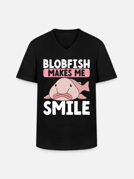 Cute Blob Fish Ugly Fish - Men's V-Neck T-Shirt - black