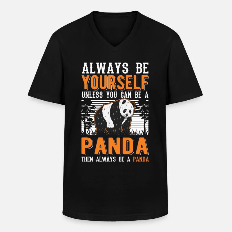 Always be yourself Panda - Men's V-Neck T-Shirt - black