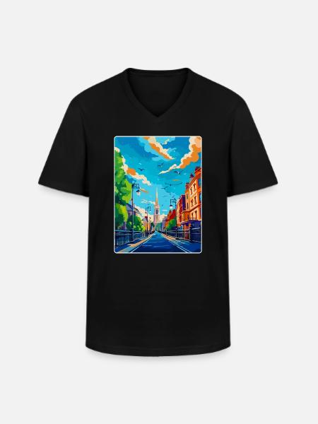 Dublin Irland Uk Vintage Reiseplakat Souvenir - Männer-T-Shirt mit V-Ausschnitt - Schwarz