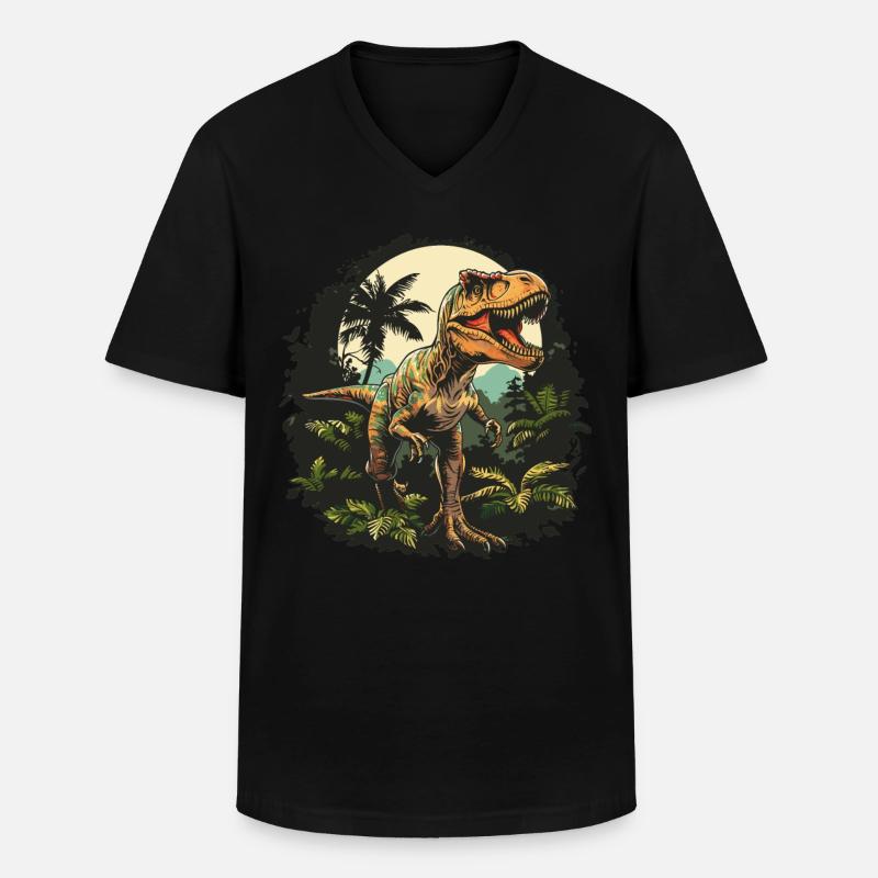 Allosaurier Allosaurus - Männer-T-Shirt mit V-Ausschnitt - Schwarz