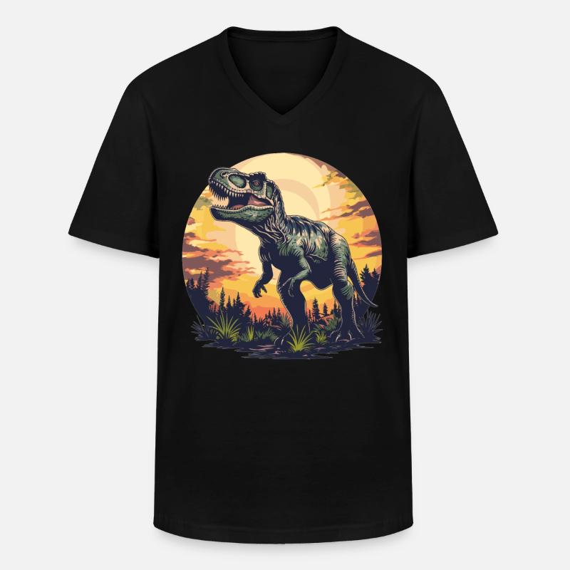 Allosaurier Allosaurus - Männer-T-Shirt mit V-Ausschnitt - Schwarz