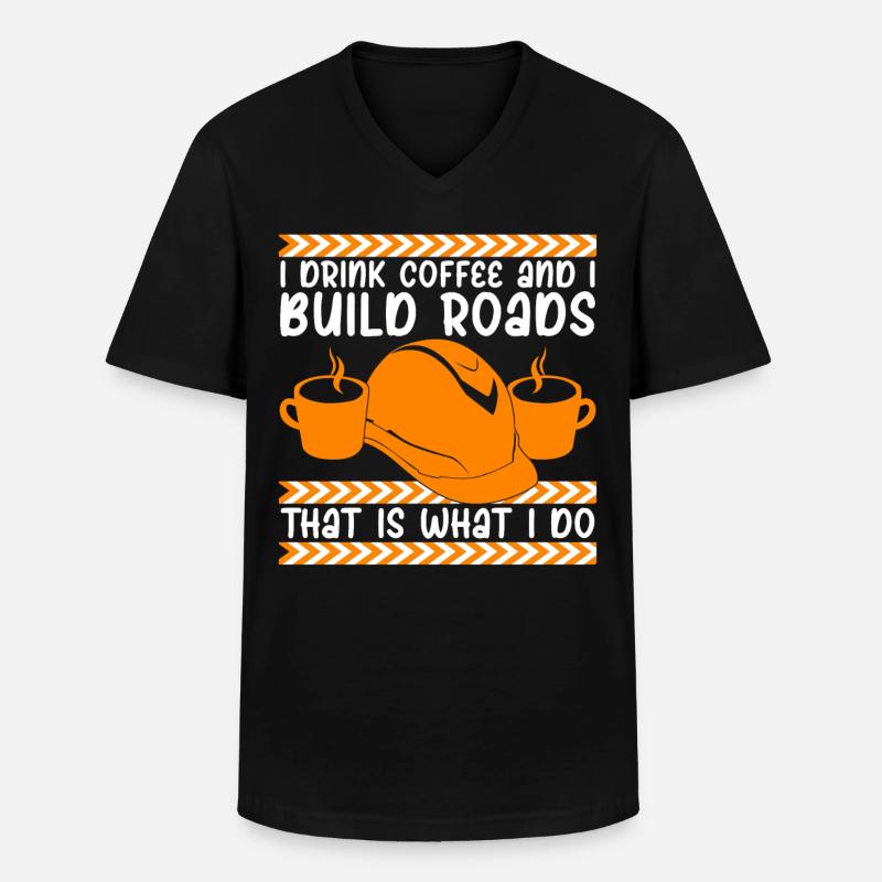 Roadmaker Road Keeper Roadbuilder - Männer-T-Shirt mit V-Ausschnitt - Schwarz
