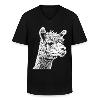 Alpaca Alpakas Alpaka - Männer-T-Shirt mit V-Ausschnitt - Schwarz - Vorne - AI Model Male 178 dark (178cm)