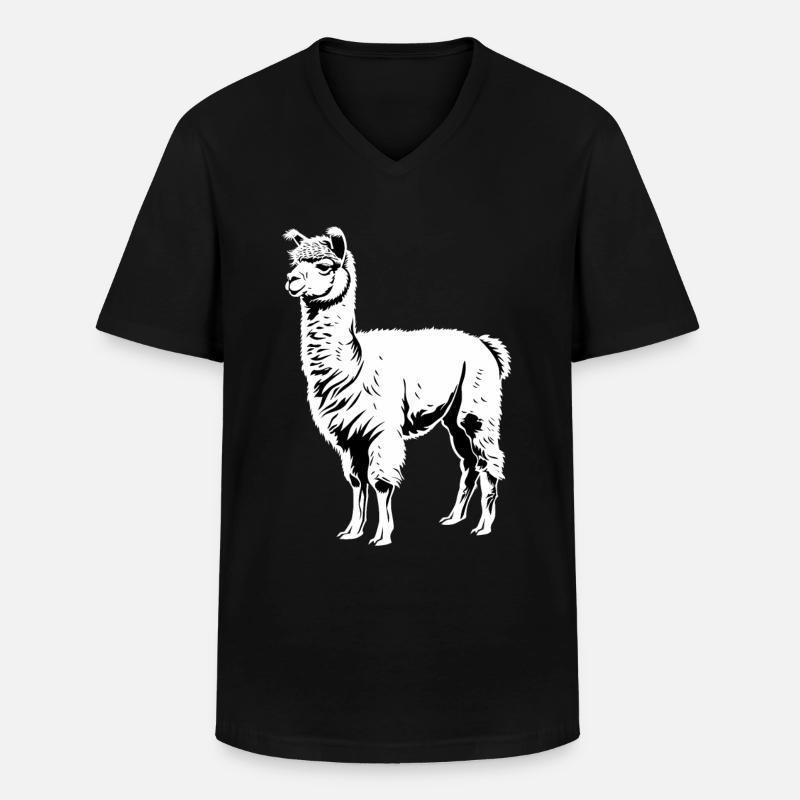 Alpaca Alpacas Alpaca - Men's V-Neck T-Shirt - black