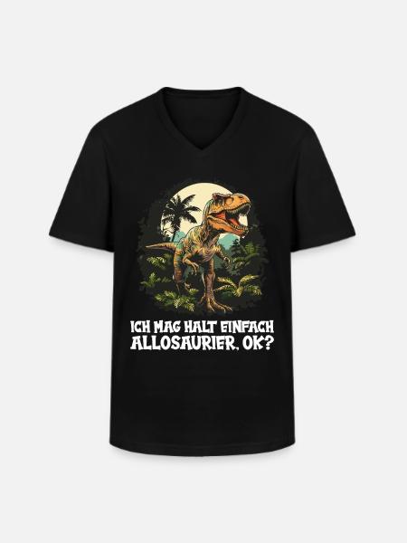 Allosaurier Allosaurus - Männer-T-Shirt mit V-Ausschnitt - Schwarz