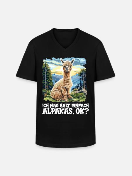Alpaca Alpacas Alpaca - Men's V-Neck T-Shirt - black