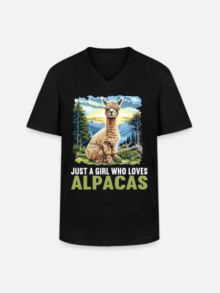 Alpaca Alpacas Alpaca - Men's V-Neck T-Shirt - black