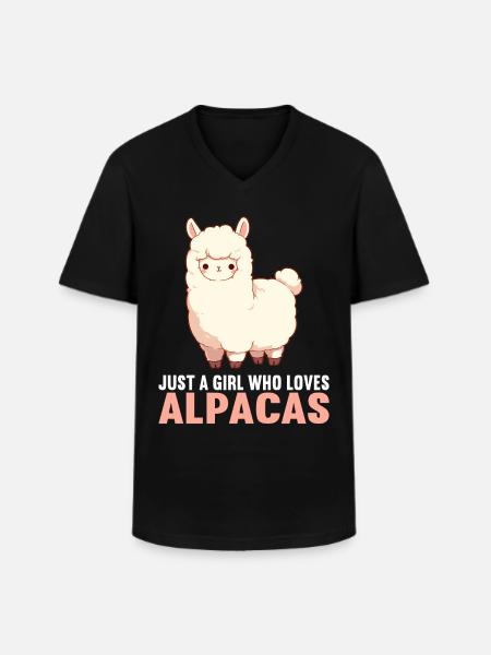 Alpaca Alpacas Alpaca - Men's V-Neck T-Shirt - black