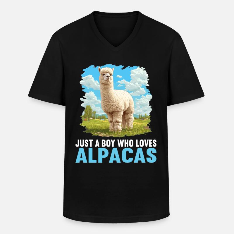 Alpaca Alpacas Alpaca - Men's V-Neck T-Shirt - black
