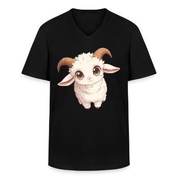 Alpine Goat Bergziegen Bergziege - Männer-T-Shirt mit V-Ausschnitt - Schwarz - Vorne - AI Model Male 178 dark (178cm)