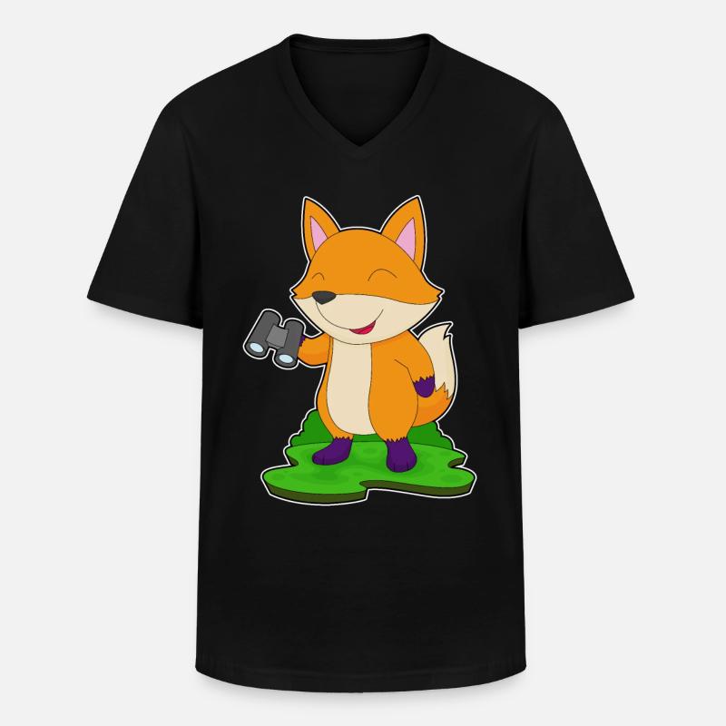Fuchs Binoculars - Men's V-Neck T-Shirt - black