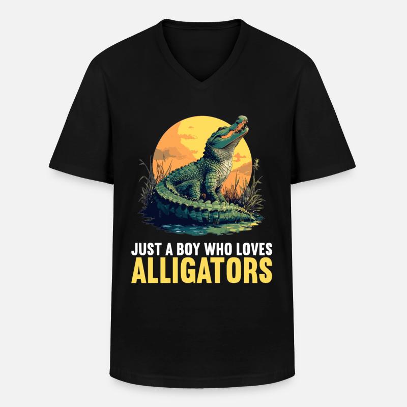 Alligatoren Alligator - Männer-T-Shirt mit V-Ausschnitt - Schwarz